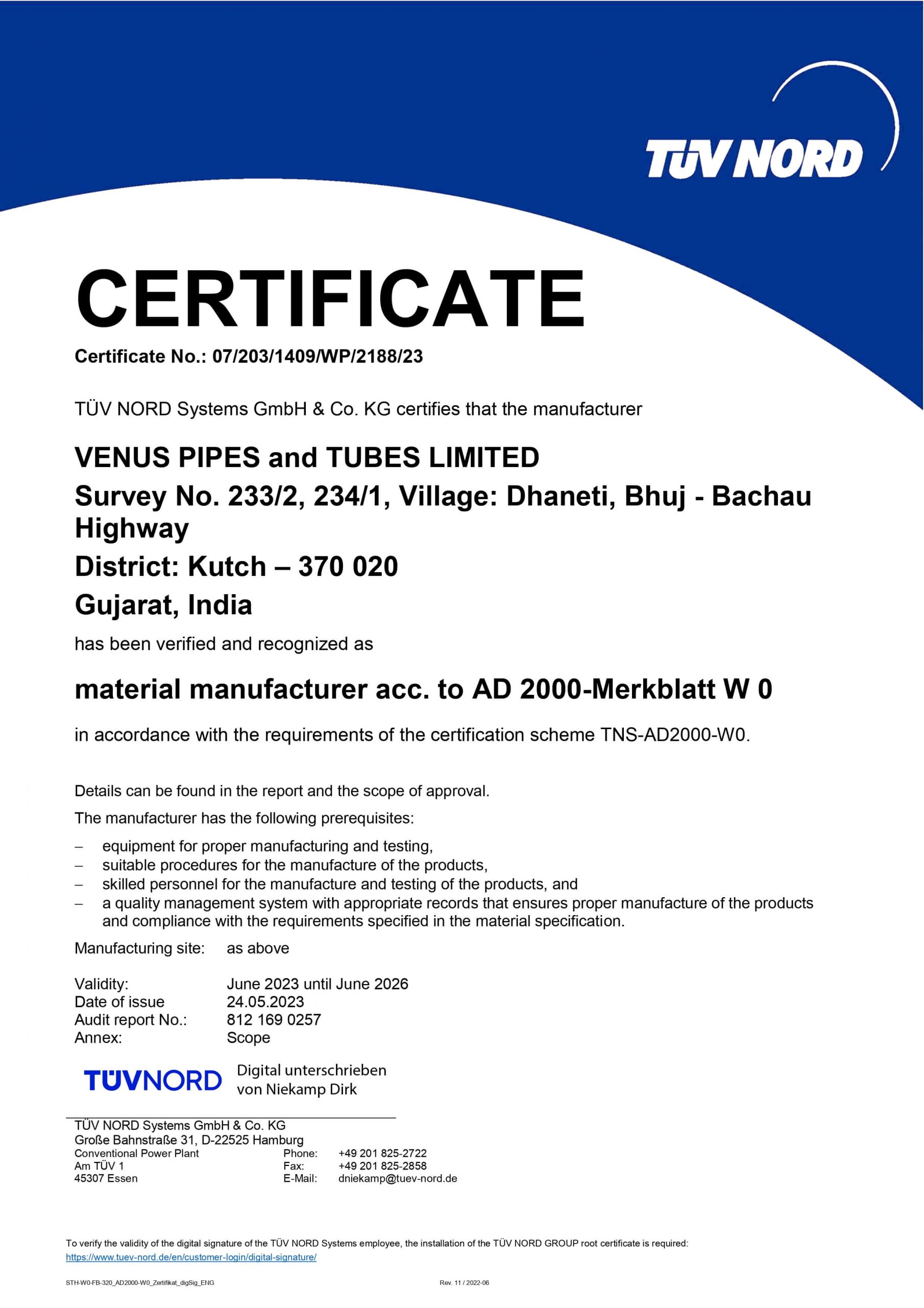 TUV - AD 2000 Merkblatt W0
