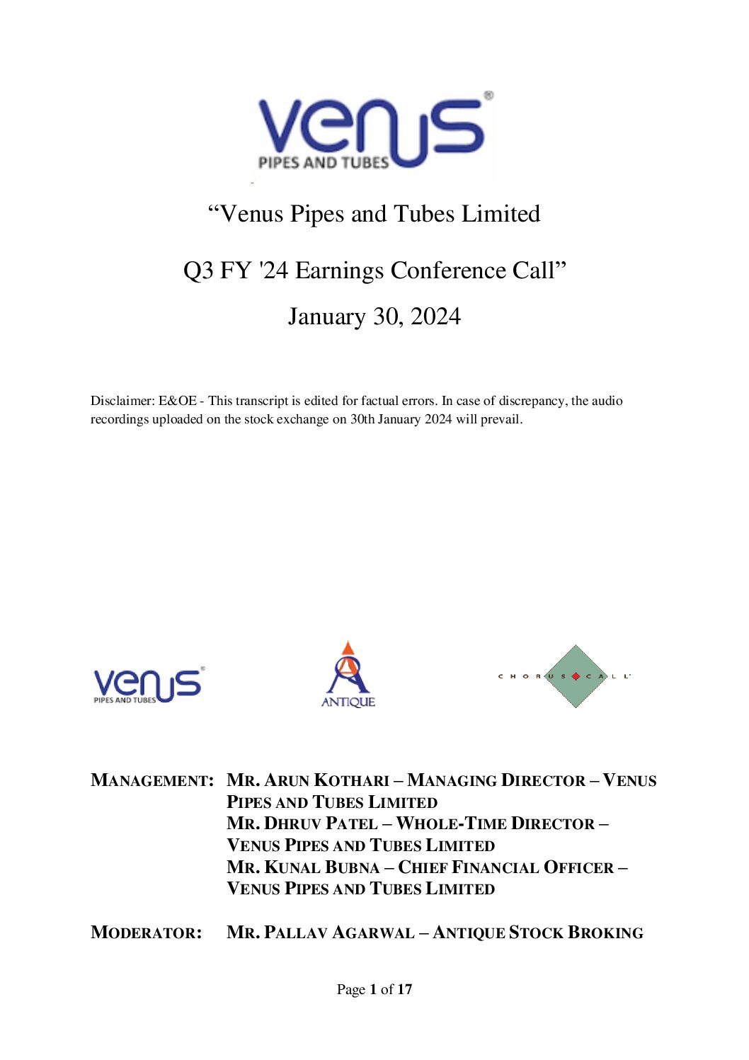 Conference Call Transcript