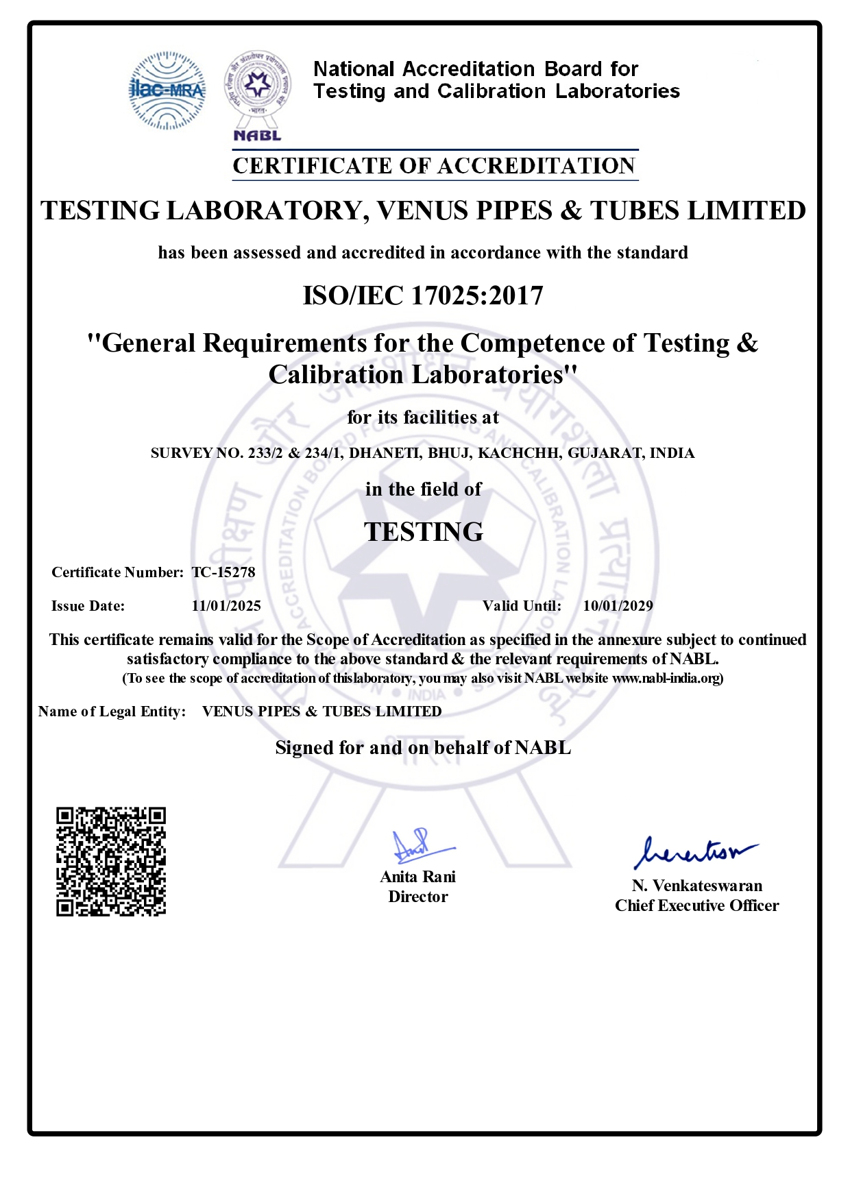ISO 17025:2017 - NABL Lab