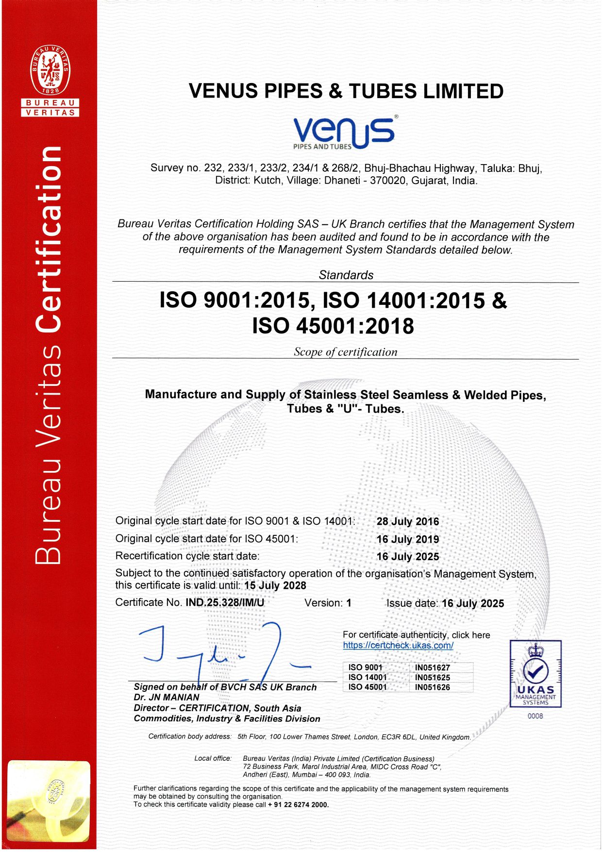 ISO 9001-2015, 14001-2015, 45001-2018
