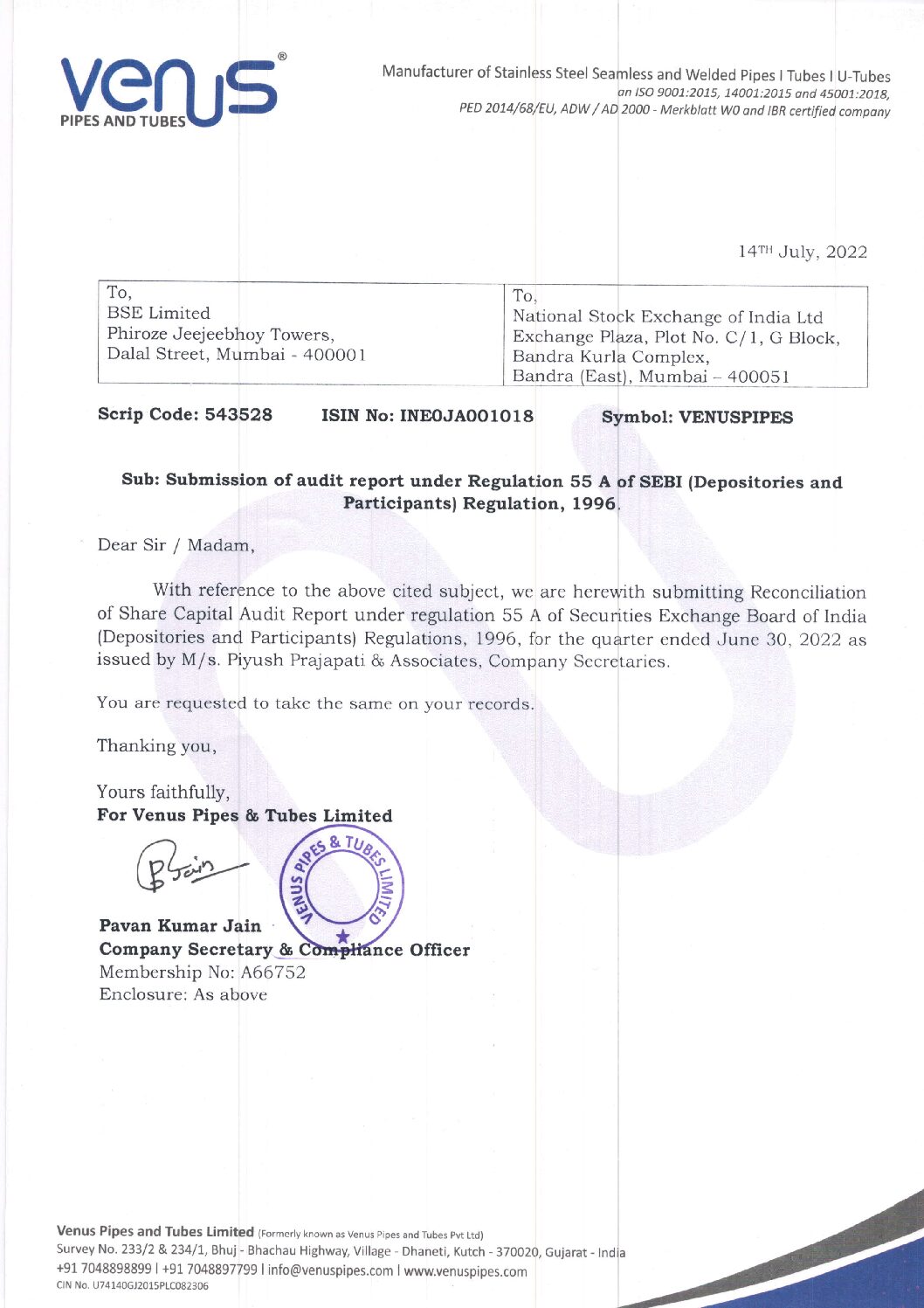 Intimation to Stock Exchanges