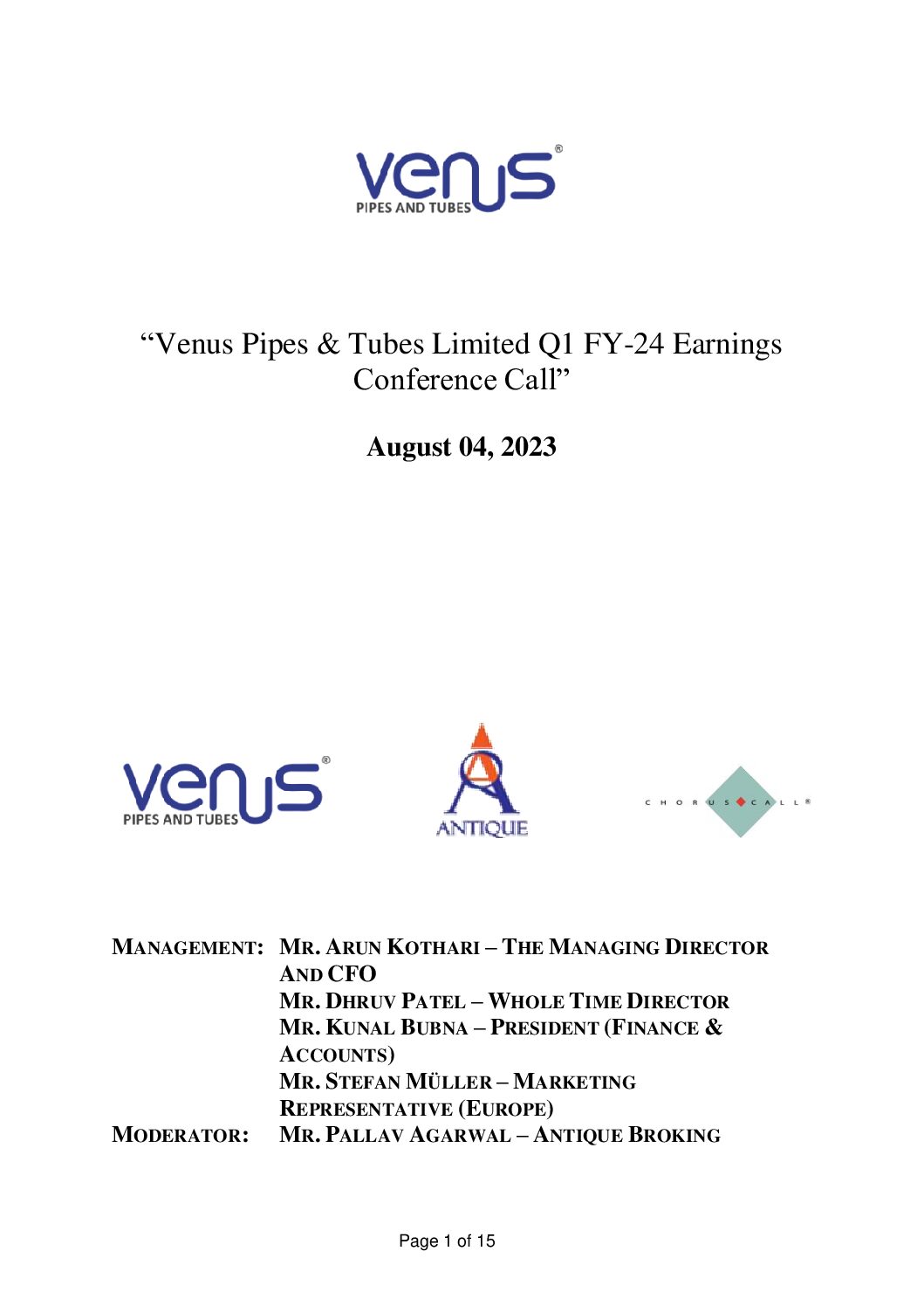 Conference Call Transcript